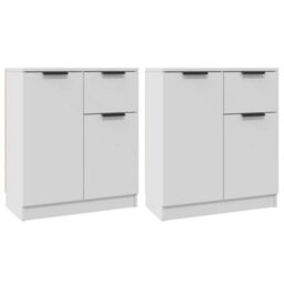 Berkfield Sideboards 2 Pcs White 60X30X70 Cm Engineered Wood - thumbnail 2