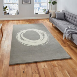 Grey Rug Handmade Luxurious Modern Plain Wool Abstract Rug For Bedroom & Living Room-150Cm X 230Cm - thumbnail 1