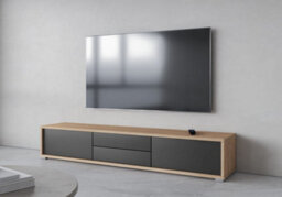 Arte Chic Frida 39 Floating Tv Cabinet 1800mm In Light Oak & Anthracite - Contemporary Media Unit H320mm D360mm - thumbnail 8