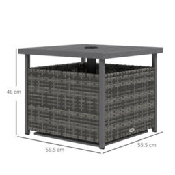 Outsunny Outdoor Rattan Coffee Table W/ Umbrella Hole Fit For Garden - thumbnail 3