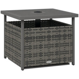 Outsunny Outdoor Rattan Coffee Table W/ Umbrella Hole Fit For Garden - thumbnail 2