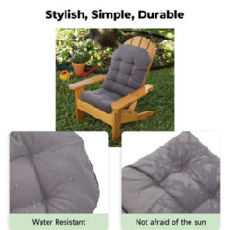 Garden Chair Cushion Seat Pad Outdoor Lounger High Back Tie On Chair Cushions Dark Grey 125Cm - thumbnail 6