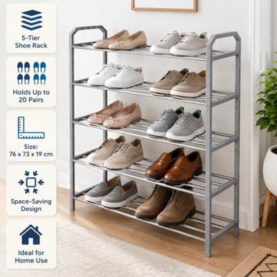 5 Tier Shoe Storage Rack Footwear Stand Shelf Hallway Entryway Organiser 1 Pack - image 1