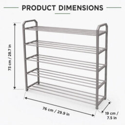 5 Tier Shoe Storage Rack Footwear Stand Shelf Hallway Entryway Organiser 1 Pack - thumbnail 2