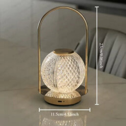 Wireless Table Lamp Rechargeable Portable Bedroom Bedside Touch Crystal Desk Lamp - thumbnail 2