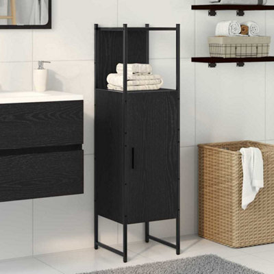 Walplus Bathroom Cabinet Black Oak 33 X 33 X 120.5 Cm Engineered Wood - image 1
