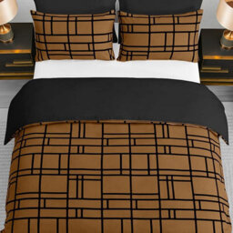 Pamposh 4 Pcs Double Duvet Set With Matching Black Double Fitted Sheet Breathable Premium Microfibre Reversible Quilt Cover - thumbnail 2