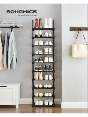 LEDREM Shoe Rack, 10-Tier Metal Shoe Storage Organiser, Customisable Design, Metal Frame, Space-Saving Rack, For Dressing Room, Hallway - image 1