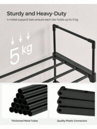 LEDREM Shoe Rack, 10-Tier Metal Shoe Storage Organiser, Customisable Design, Metal Frame, Space-Saving Rack, For Dressing Room, Hallway - thumbnail 4