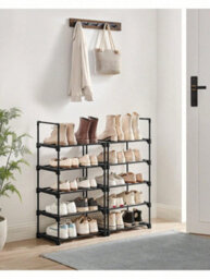 LEDREM Shoe Rack, 10-Tier Metal Shoe Storage Organiser, Customisable Design, Metal Frame, Space-Saving Rack, For Dressing Room, Hallway - thumbnail 9