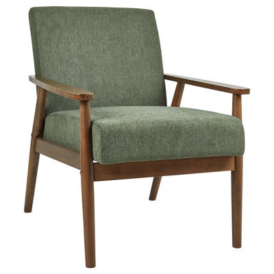 Beliani Armchair Esrum Fabric Dark Brown/ Green - image 1