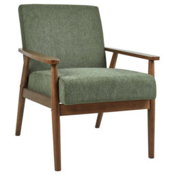 Beliani Armchair Esrum Fabric Dark Brown/ Green