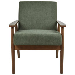 Beliani Armchair Esrum Fabric Dark Brown/ Green - thumbnail 5