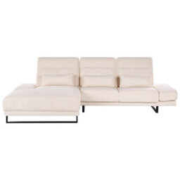 Beliani Corner Sofa 4 Seater Ikast Corduroy Beige Right Hand - thumbnail 4