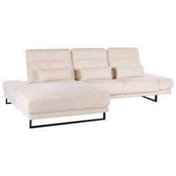 Beliani Corner Sofa 4 Seater Ikast Corduroy Beige Right Hand - thumbnail 5