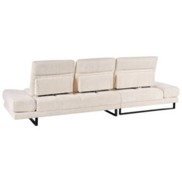 Beliani Corner Sofa 4 Seater Ikast Corduroy Beige Right Hand - thumbnail 6