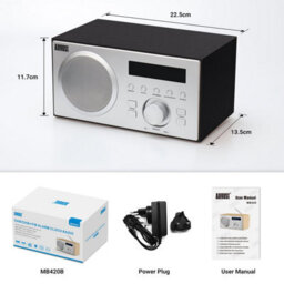 Mains Powered Dab/dab+/fm Radio, Dual Alarm Clock, Bluetooth Speaker With Subwoofer, Usb Mp3 Player, 3.5mm Aux In - August Mb420B - thumbnail 6