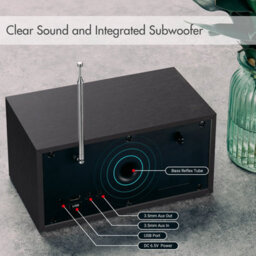 Mains Powered Dab/dab+/fm Radio, Dual Alarm Clock, Bluetooth Speaker With Subwoofer, Usb Mp3 Player, 3.5mm Aux In - August Mb420B - thumbnail 5