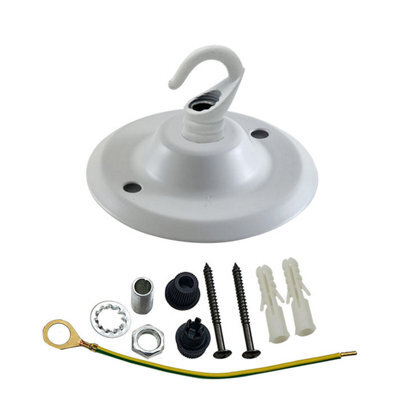 Vintage Ceiling Rose With Hook Round Metal Light Fitting 75mm Canopy Plate For Pendant Lights Chandeliers And Hanging Lamps - image 1