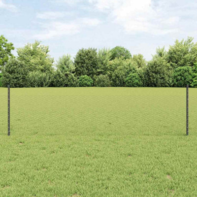 Berkfield Fence Posts 5 Pcs U-Channel Grey 60 Cm Steel - image 1