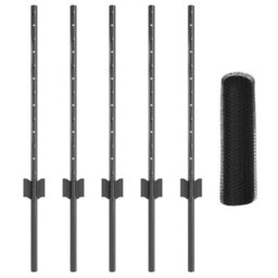Berkfield Fence Posts 5 Pcs U-Channel Grey 60 Cm Steel - thumbnail 4