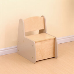 Furniturehmd Wooden Toddler Stool,sturdy Design With Hidden Storage And Anti-Pinch Hinges, Multipurpose Kids Stool For Sink - thumbnail 2