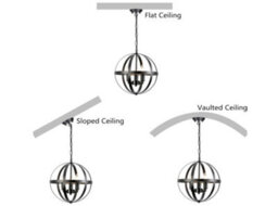 Hanging Pendant Light Black Globe Chandelier Industrial Vintage Metal - thumbnail 2