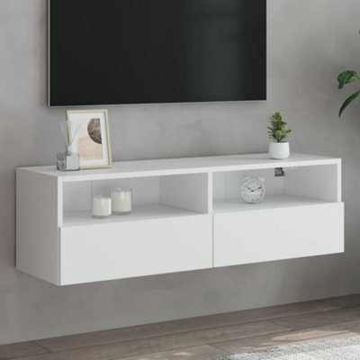 Berkfield Tv Wall Cabinet White 100X30X30 Cm Engineered Wood - image 1