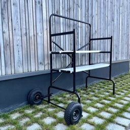 Sweeek - 2-Level Shelf Scaffolding With Wheels Rolling And Folding Scaffolding Black 140X78X135 Cm - thumbnail 5