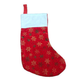 HSD Christmas Stocking With Glitter Snowflakes - Festive Holiday Decoration For Tree, Mantel & Home Decor - thumbnail 1