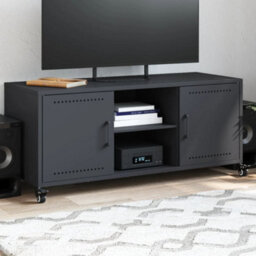 Berkfield Durable Tv Cabinet Anthracite 100.5X39X43.5 Cm Steel - thumbnail 2