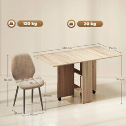 Dining Table Set, Folding Kitchen Table With Storage, 2 Chairs - thumbnail 3