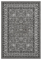 Obsidian Modern Low Pile Area Rug - Classical Traditional Design Grey 60Cm X 220Cm - thumbnail 2