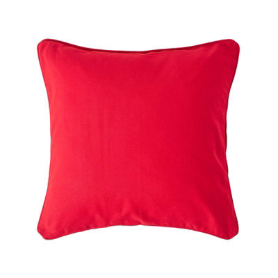Homescapes Cotton Plain Red Cushion Cover, 30 X 30 Cm - image 1