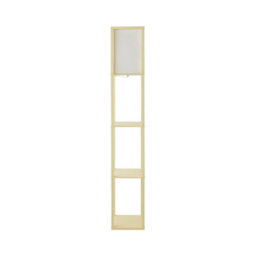 Valuelights Struttura Yellow Shelving Unit Floor Lamp With Fabric Shade - thumbnail 7