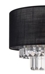 GoodHome Crowle Black & Clear Crystal Effect Round Lamp Shade (D)30Cm - thumbnail 4