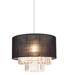 GoodHome Crowle Black & Clear Crystal Effect Round Lamp Shade (D)30Cm - thumbnail 2
