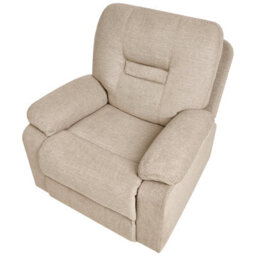 Beliani Recliner Chair Bergen With Footrest Fabric Beige - thumbnail 4