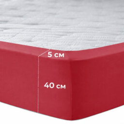 Aspire Homeware Red Fitted Sheet 40 Cm Extra Deep Pocket Hypoallergenic Bed Sheet Microfiber (L)190Cm X (W)90Cm, Single - thumbnail 6