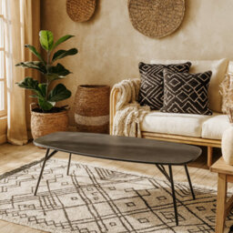 Wyld Haus Rosefern Black Ceramic Oblong Coffee Table - thumbnail 2