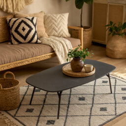 Wyld Haus Rosefern Black Ceramic Oblong Coffee Table - thumbnail 1