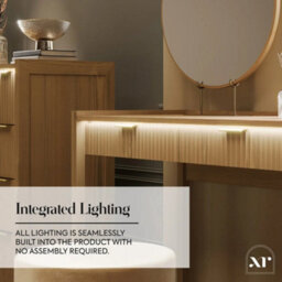 X Rocker Xr Living Dakota Dressing Table With 2 Drawers And App Controlled Led Lights - Wild Oak - thumbnail 3