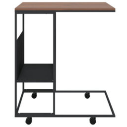 Berkfield Side Table With Wheels Black 55X36X63.5 Cm Engineered Wood - thumbnail 3