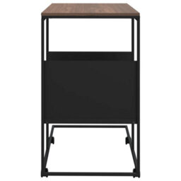 Berkfield Side Table With Wheels Black 55X36X63.5 Cm Engineered Wood - thumbnail 4