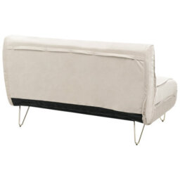 Beliani Sofa Bed 2 Seater Vestfold Velvet Beige - thumbnail 7