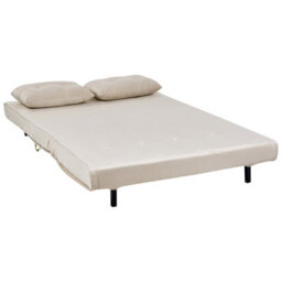 Beliani Sofa Bed 2 Seater Vestfold Velvet Beige - thumbnail 6