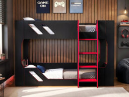 Flair Shuttle Gaming Bunk Bed Black & Red - thumbnail 2