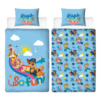 Paw Patrol Pups Rule Reversible Duvet Set Multicoloured (Single) - image 1