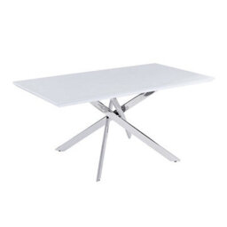 Furniture in Fashion Petra Large Glass Top High Gloss Dining Table In White - thumbnail 3