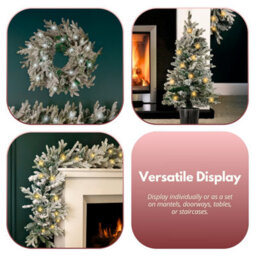 Marco Paul 4Pc Pre-Lit Luxury Christmas Decoration Set - Flocked - thumbnail 8